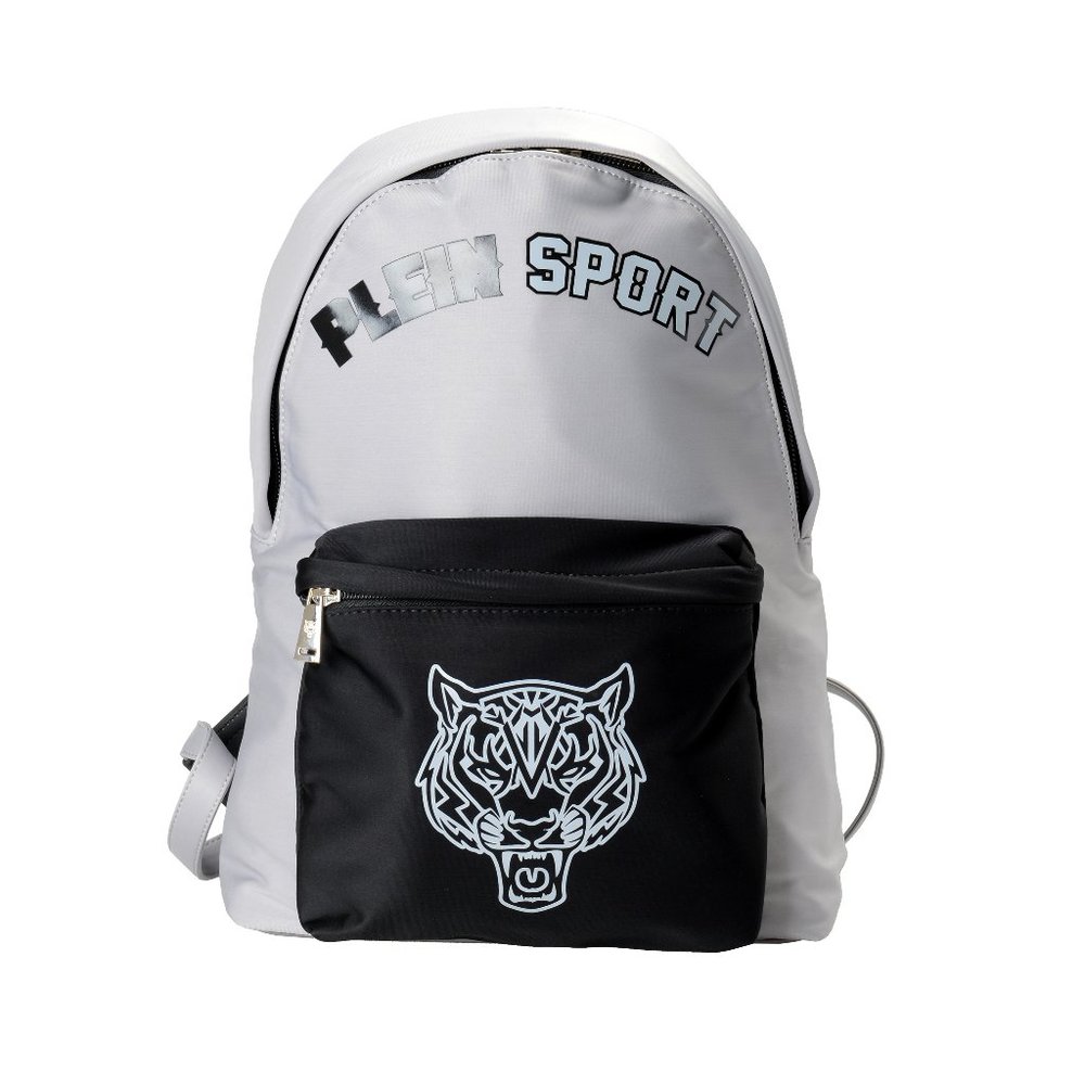 Plein Sport Unisex Logo Print Gray "ZAINO EASTPAK" Backpack Bag